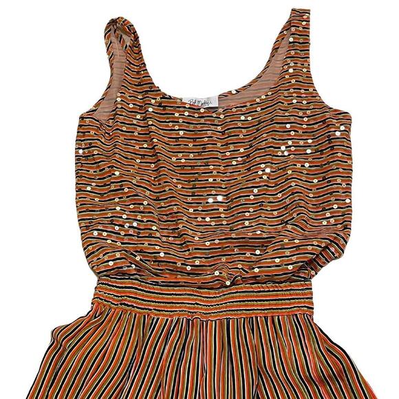 Vintage Bob Mackie 3-Piece Set | L, Sequin Shell, Tie Blouse, Skirt, Bold Stripe - Picture 4 of 7